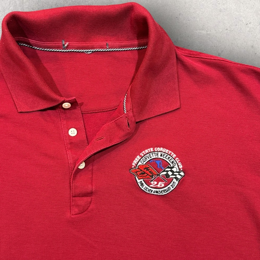 Chevrolet Corvette Club Polo Shirt Mens XXL/3XL Red 2011 Ocean City MD C3 C4 C5